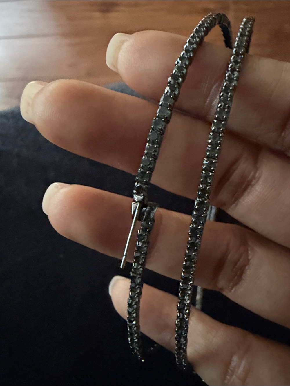 Black Crystal Hoop Earrings - Women Jewelry